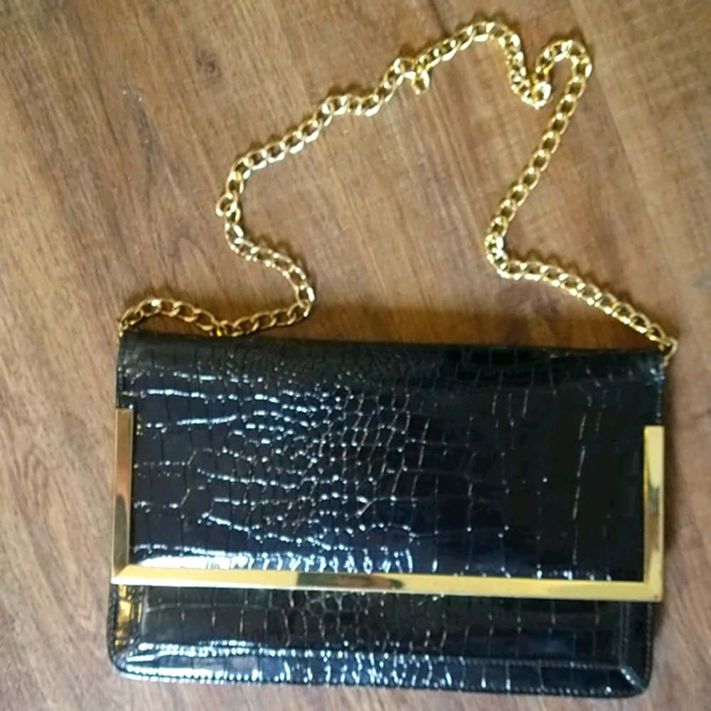 Black and Gold snake skin purse - like new